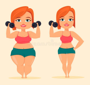 mujer-que-hace-ejercicios-con-pesas-de-gimnasia-muchacha-gorda-y-delgada-antes-y-despues-del-peso-perdidoso-91373526-300x284