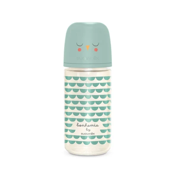 SUAVINEX Biberón Premium Bonhomía Vidrio con Tetina Fisiológica Sx Pro Silicona 240ml  +3m