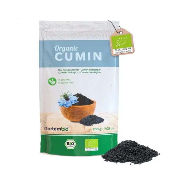 NORTEMBIO COMINO NEGRO ENTERO ORIGEN 100 % NATURAL CALIDAD GOURMET 200 GR