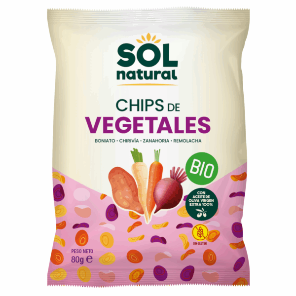 SOL NATURAL CHPS DE VEGETALES CO ACEITE DE OLIVA BIO 80 G
