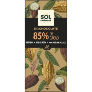 SOL NATURA BIOCHOCOLATE NEGRO 85% DE CACAO TABLETA 70 G