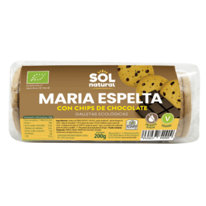 SOL NATURAL GALLETAS ECOLOGICAS MARIA ESPELTA CON CHIPS DE CHOCOLATE 200 G