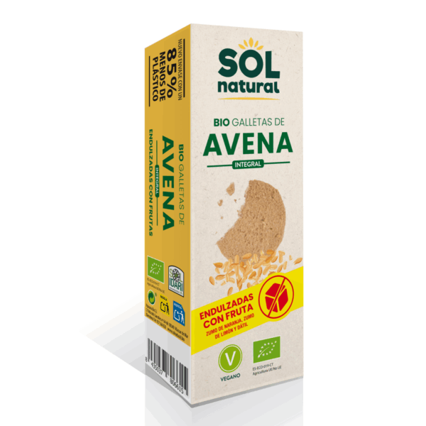 SOL NATURAL BIO GALLETAS DE AVENA INTEGRAL ENDULZADAS CON FRUTA 175 G