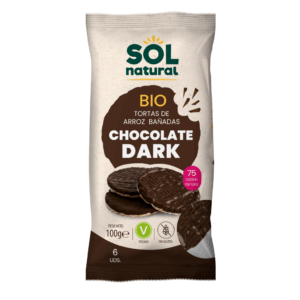 SOL NATURAL BIO TORTAS DE ARROZ BAÑADAS EN CHOCOLATE DARK  100 G